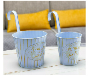 Small Metal Rectangular Hanging Bucket Detachable and Holes Bottom <b>Flower</b> Growing Pot Wedding Display Plant - Product Image 1