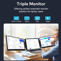 Moniteur portable triple écran 14 pouces IPS FHD LED pour ordinateur portable, extenseur d'écran avec USB-C/60Hz Plug-and-Play pour Mac/Windows (vente en gros/en vrac)