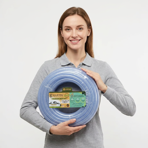 KARYON Multi-Purpose Transparent PVC Water Transfer Hose Flexible Reinforced Sprinkler Irrigation Hose for <b>Garden</b> Farm Use - Product Image 1