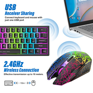 61 tasti 60% meccanico ricaricabile <span class=keywords><strong>tastiera</strong></span> senza fili con <span class=keywords><strong>Mouse</strong></span> Pad Bundle illuminato <span class=keywords><strong>Set</strong></span> di <span class=keywords><strong>tastiera</strong></span> <span class=keywords><strong>e</strong></span> <span class=keywords><strong>Mouse</strong></span> - Product Image 3