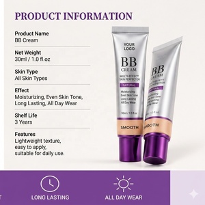 Fond de teint liquide couvrant longue tenue, contrôle du sébum, fini mat, crème <span class=keywords><strong>BB</strong></span> naturelle, éclaircissant pour peaux foncées, 30 ml - Product Image 4