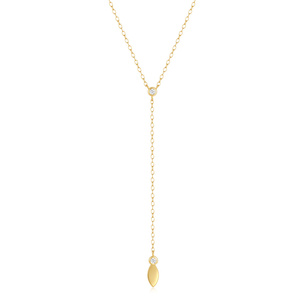 Collana di gioielli di moda collana di diamanti in <span class=keywords><strong>argento</strong></span> sterling 925 collana di diamanti dal cortile a catena <span class=keywords><strong>lunga</strong></span> placcato in oro 18k collana da donna - Product Image 1