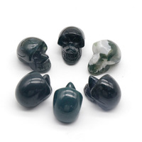 Tête de fantôme sculptée en agate de cristal naturel DIY, inspirée des crânes de dragon, petite tête de squelette, décorations d'Halloween