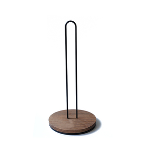 Supporto portasciugamani in carta da cucina verticale in <span class=keywords><strong>legno</strong></span> di Acacia in metallo nero - Product Image 6