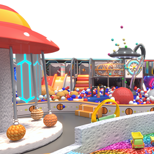 Équipement <span class=keywords><strong>de</strong></span> grande aire <span class=keywords><strong>de</strong></span> jeux intérieure sur le thème <span class=keywords><strong>de</strong></span> la science-fiction spatiale 2025 pour centres commerciaux - Combo piscine à balles, toboggan et jeux interactifs - Product Image 3