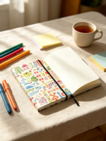Carnet à couverture rigide personnalisé sans marque avec couverture imprimée sur mesure, bande élastique, papier crème, pour l'écriture quotidienne et les cadeaux