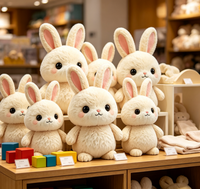 Peluches personnalisées en tissu de coton PP, jouets en peluche doux, lapin crème mignon, animaux en peluche doux pour enfants, cadeau d'anniversaire pour soulager le stress