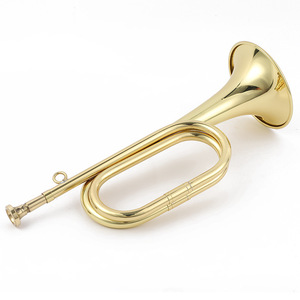 Bugle tromba con carica a gradini in ottone corno-chiamata strumento a fiato occidentale tradizionale accessorio musicale in ottone fanfara - Product Image 4
