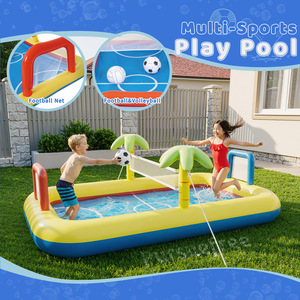 Pursuefree <b>Inflatable</b> Play Pool 150x80x40cm Multi Sports Outdoor Family Swimming Pool - Product Image 1