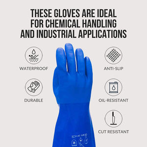 Gants de travail en PVC personnalisés Gants de sécurité résistants aux produits chimiques et à l'eau avec protection contre les coupures et les chocs - Product Image 3