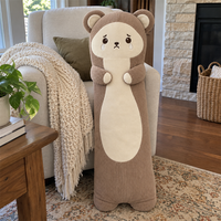 Coussin en peluche personnalisé avec logo, design original, en matière douce, pour décoration, anime, dessin animé, forme allongée, coussin décoratif en peluche
