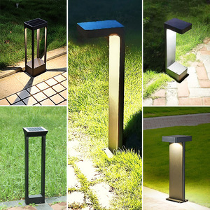 Black Aluminum Lawn Light 5000K LED IP65 Water-Resistant Garden <b>Lamp</b> Post Flush Mount 50000 Hours Lifespan Solar Powered Motion - Product Image 5