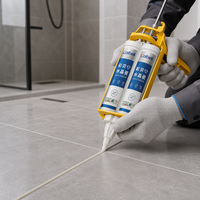 Mortier époxy pour carrelage - Mortier époxy imperméable pour carrelage avec sable coloré, mastic de joint durable pour salle de bain et cuisine