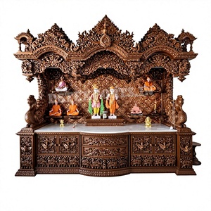 Handmade Big Sagwan Wood Temple For Pooja Room Big Size Traditional Swaminarayan Temple Mandir For Home Decor Setup - Product Image 6