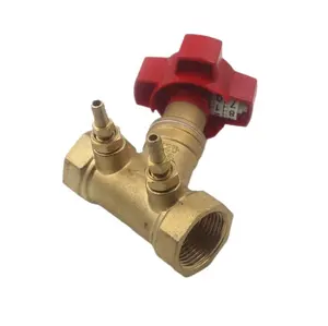 Manual regulating flow hydraulic brass balance valve