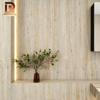 Carrelage en pierre flexible MCM léger, aspect marbre moderne de luxe, ignifuge et imperméable, idéal pour une transformation rapide des murs extérieurs