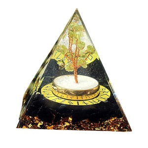 <b>Crystal</b> Epoxy Pyramid Olive <b>Tree</b> Rune Obsidian 6 Cm Feng Shui Desktop Ornament European Style Home Decor - Product Image 5