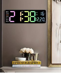 Reloj de Pared Digital LED Grande con Control Remoto, Temperatura, Fecha y Hora Dual, Electrónico, de 16 Pulgadas, para Decoración del Hogar, Sala de Estar - Product Image 6
