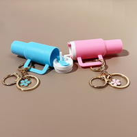 Mini porte-clés en forme de gobelet, accessoires mignons, porte-baume à lèvres pour sac à main féminin