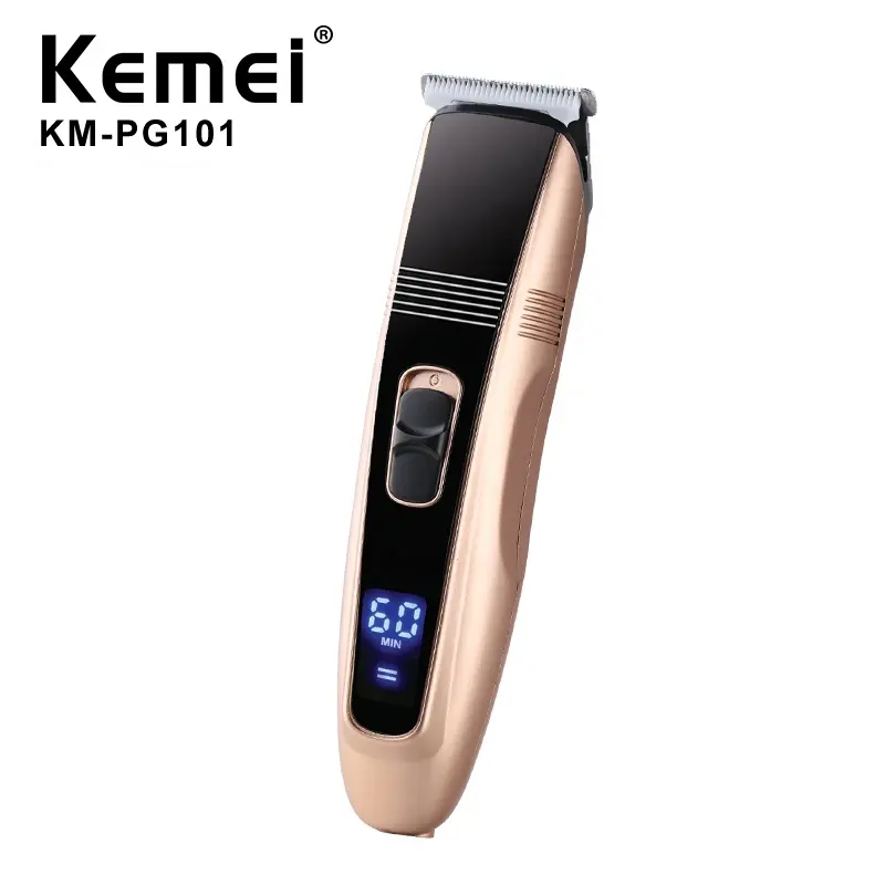 Kemei 2023 PG-101 New Arrival Men's Care With LCD Display High Quality Hair Clipper Professional Electric Battery Push Shear