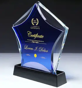 Çin fabrika akrilik kristal ödül ve kupalar bireysel oyma logo adı