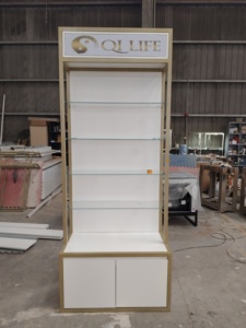 Luxury Beauty Salon Light Display Shelf Cosmetics Nail Skin Care <b>Stand</b> Cabinet Store Display Shelf Storage Rack - Product Image 4