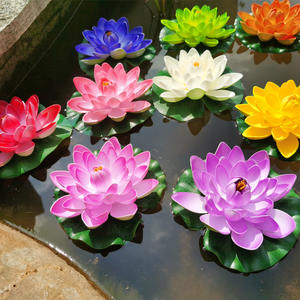 Fleur de lotus artificielle réaliste en plastique, haute simulation, diverses couleurs, imperméable, pour la décoration des bassins à poissons et des réservoirs d'eau, idéale pour les remises de diplômes - Product Image 3
