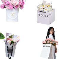 Vente en gros de sacs en papier de luxe pour bouquets de fleurs de la Saint-Valentin, nouveau design 2026, avec poignée en ruban