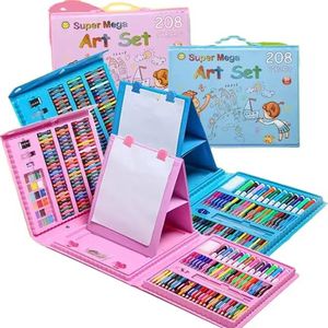 Esale - Juego de 208 Piezas de Juguetes de Dibujo de PVC de Alta Calidad para Niños, Colores Brillantes, Escritura Suave, Cultiva el Interés por Pintar - Product Image 2