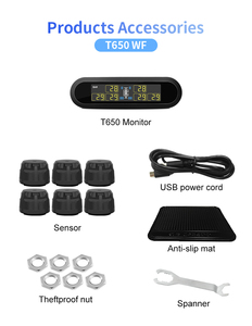 Système de surveillance de la pression des pneus en temps réel pour camions et camping-cars, 6 capteurs externes, 433 MHz, solaire - Product Image 2