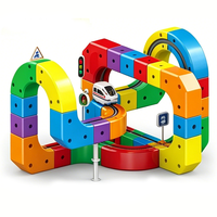 Ensemble de rails magiques DIY, options 51/81/123 pièces, blocs de construction 3D avec wagon de train, jouet éducatif pour enfants, vente en gros XTKM