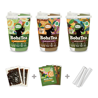 Kit de préparation de thé à bulles Go Convenience sans gluten, à base de plantes, certifié HALAL, pour micro-ondes, 3 saveurs, boules de tapioca, 85g
