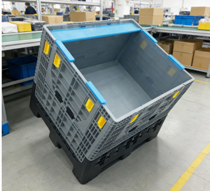 Caisse de stockage en plastique de taille standard |   Roues, qualité alimentaire, matériau recyclable - Product Image 5