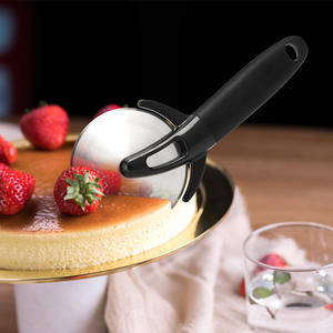 Stainless Steel Pizza Cutter With Protective Cap Black Handle 430 Stainless Steel For Cake And Pizza <b>Slicing</b> - Product Image 1