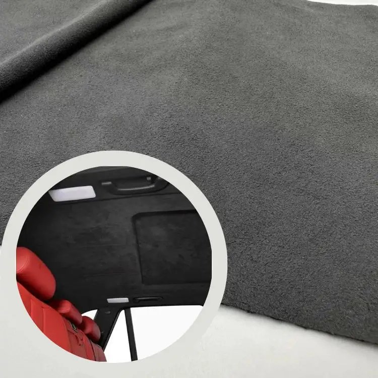 New Type Hot Sale Suede Leather Headliner Luxury Faux Suede Leather Headliner Material Black Faux Suede Headliner Material