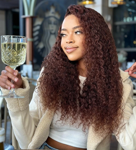 Wig Rambut Asli HD Cokelat Tua 13x4 Body Wave Lace Front Wig Brasil  Lace Frontal Wig Wanita Remy Berwarna - Product Image 2