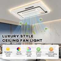 Ventilateur de plafond de luxe avec lumière, couleur réglable, 54W 60W 120W 220V, moteur DC LED, télécommande 6 vitesses