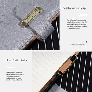 Luxury Blue PU Leather A5 Notebook <b>Gift</b> <b>Set</b> with Pen Business Office Stationery Customized Logo <b>Gift</b> <b>Sets</b> Graduation Silk Screen - Product Image 5