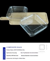 Boîte en blister transparente carrée de style occidental pour emballage de desserts, en PLA/PET imprimé, qualité alimentaire, pour gâteaux aux fruits, crèmes, tiramisu et pains.