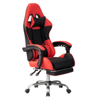 Chaise de Gamer en Cuir à Prix Abordable, Fauteuil Inclinable pour PC et E-sport, Chaise de Course avec Repose-Pieds