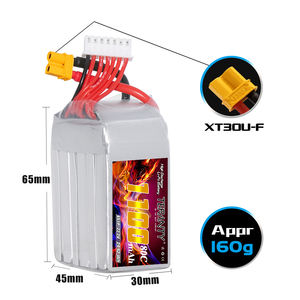 Bateria Lipo TERANTY 1100mAh 6S 22.2V 80C/160C para Helicóptero de Brinquedo RC, Modelo de Drone FPV, Câmera Aérea, Bateria de Lítio - Product Image 4