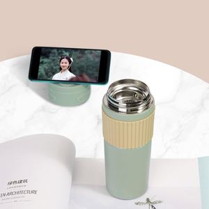 High Quality Custom 400/480Ml 304 Stainless Steel Smart Vacuum Flask Large Capacity Car Bounce <b>Bracket</b> Cup - Product Image 2