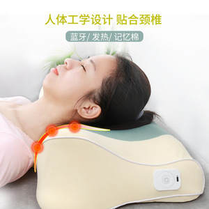 Smart Bluetooth Music <b>Pillow</b> <b>Memory</b> Foam Heated Ergonomic Design For Adults Wave Shape Solid Color - Product Image 3