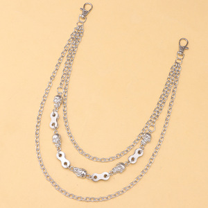 สร้อยคาดเอวโลหะหลายชั้นสไตล์ฮิปฮอปพังก์ จี้รูปหัวกะโหลก โลหะผสมสังกะสี เครื่องประดับแฟชั่นสตรีทสำหรับผู้ชาย สวมใส่สบายๆ - Product Image 6