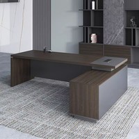 Table de Bureau de Direction Luxe – Bureau de Chef Moderne en Bois – Mobilier Exécutif en MDF – Table de Bureau de PDG en Forme de L