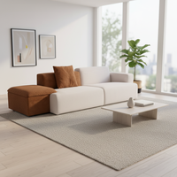 Sofá Cama Modular Contemporáneo Nisco, Conjunto de 2 Piezas, Sofá Seccional con Otomana y Reposabrazos para Escuela, Apartamento, Gimnasio - Duradero