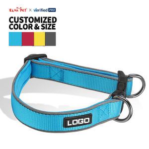Venta al por mayor de collar de perro de nailon ajustable con logotipo personalizado con tira reflectante - Product Image 1