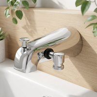 Robinet de baignoire moderne en laiton chromé avec déviateur et douchette à main à jet pluie, filetage 1/2" 3/4" IPS