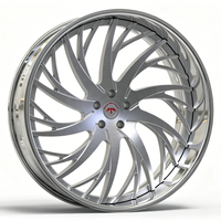 Jantes en aluminium forgé SL Custom Design 2 pièces 6061-T6 multi-rayons argentées brossées avec lèvres polies pour GMC Jeep