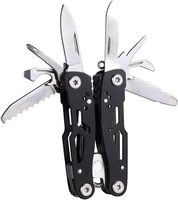 Pince multifonction 14-en-1, couteau de poche, robuste et pratique, gadgets portables pour vélo, outils de camping et de survie noirs